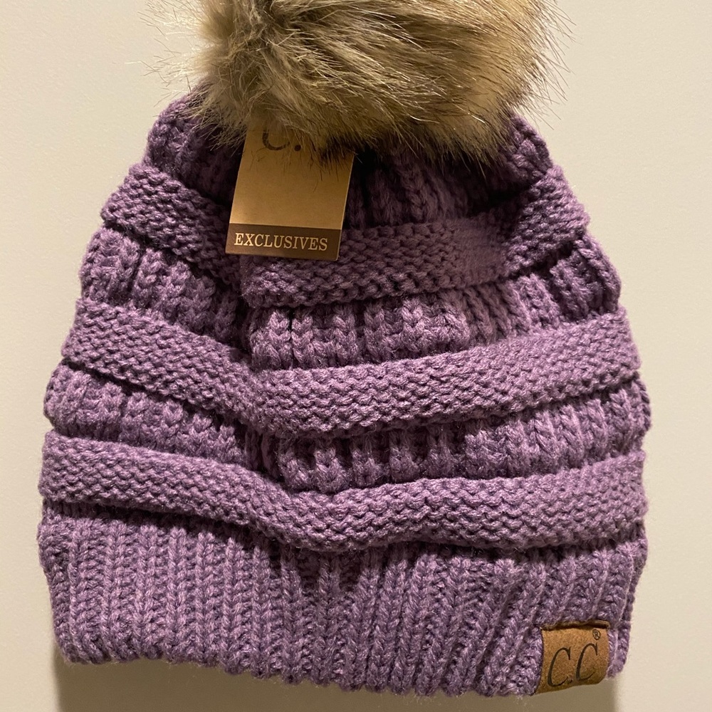 Violet Cable Knit CC Exclusives Beanie